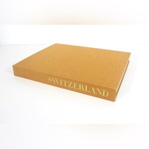 1972 Switzerland Turmeric Coloured Linen Hard Cover Coffee Table Book with Dust